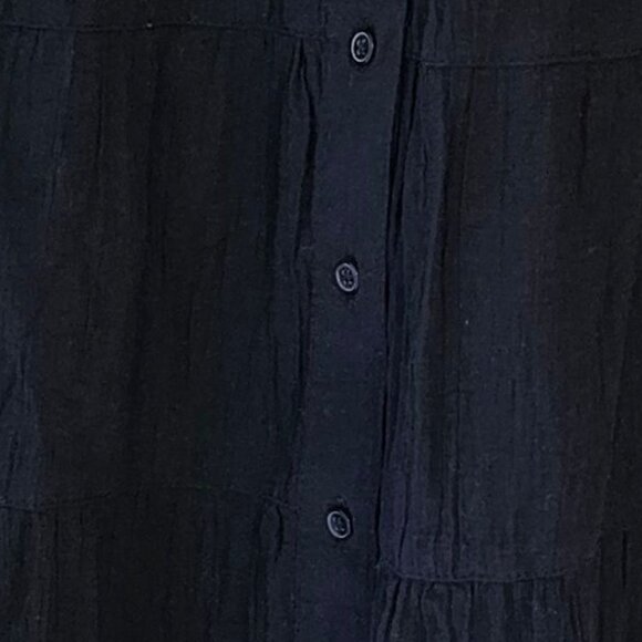 Women's Banana Republic Tiered Navy Blue Long Sleeve Button Front Blouse - Picture 6 of 9